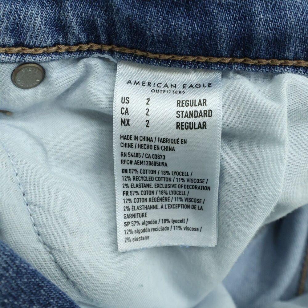 American Eagle Jeans Women's 2R Super High-Rise Baggy Wide-Leg Denim 31" Inseam - Picture 9 of 16